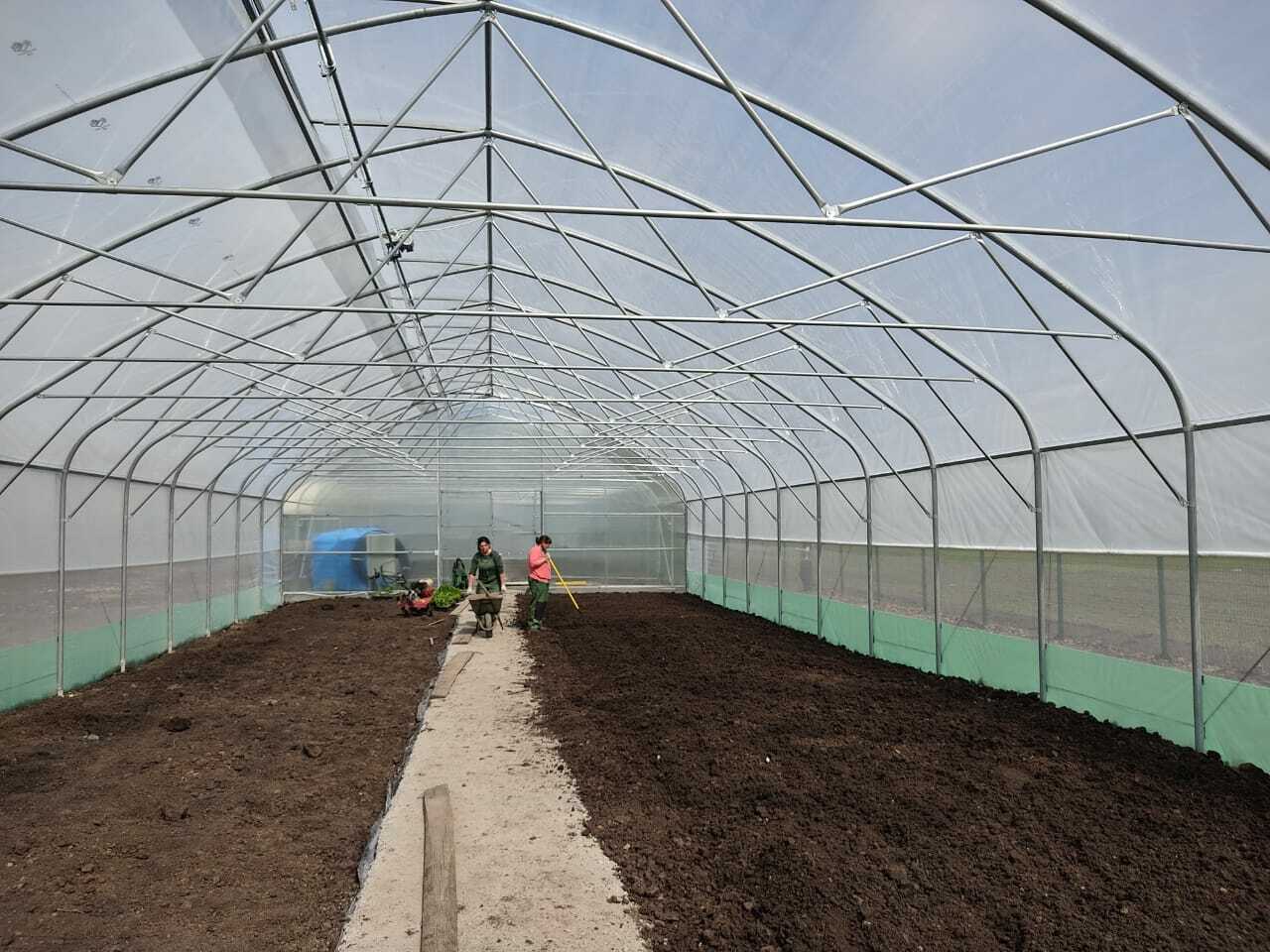 Работы внутри теплицы